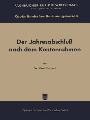 cover image of Der Jahresabschluß nach dem Kontenrahmen und die DM-Eröffnungsbilanz